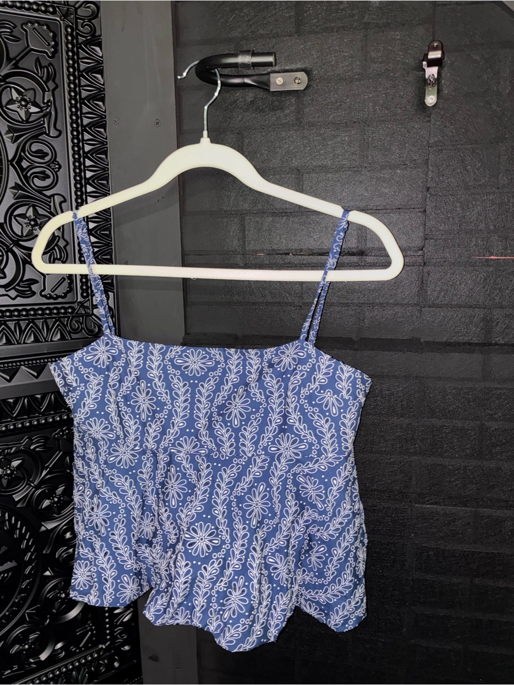 Zara Blue Floral-Print Spaghetti Strap Camisole